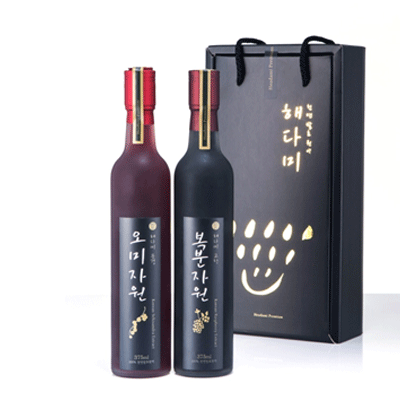 발효원액 프리미엄 2종세트(오미자원375ml+복분자원375ml)